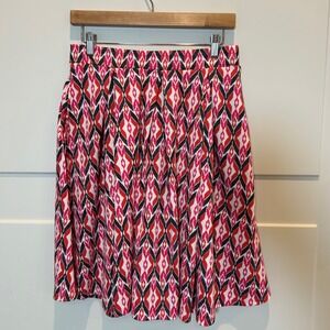LuLaRoe Elastic Waist Skirt Women's‎ Size S Geometric Print Red Pink White